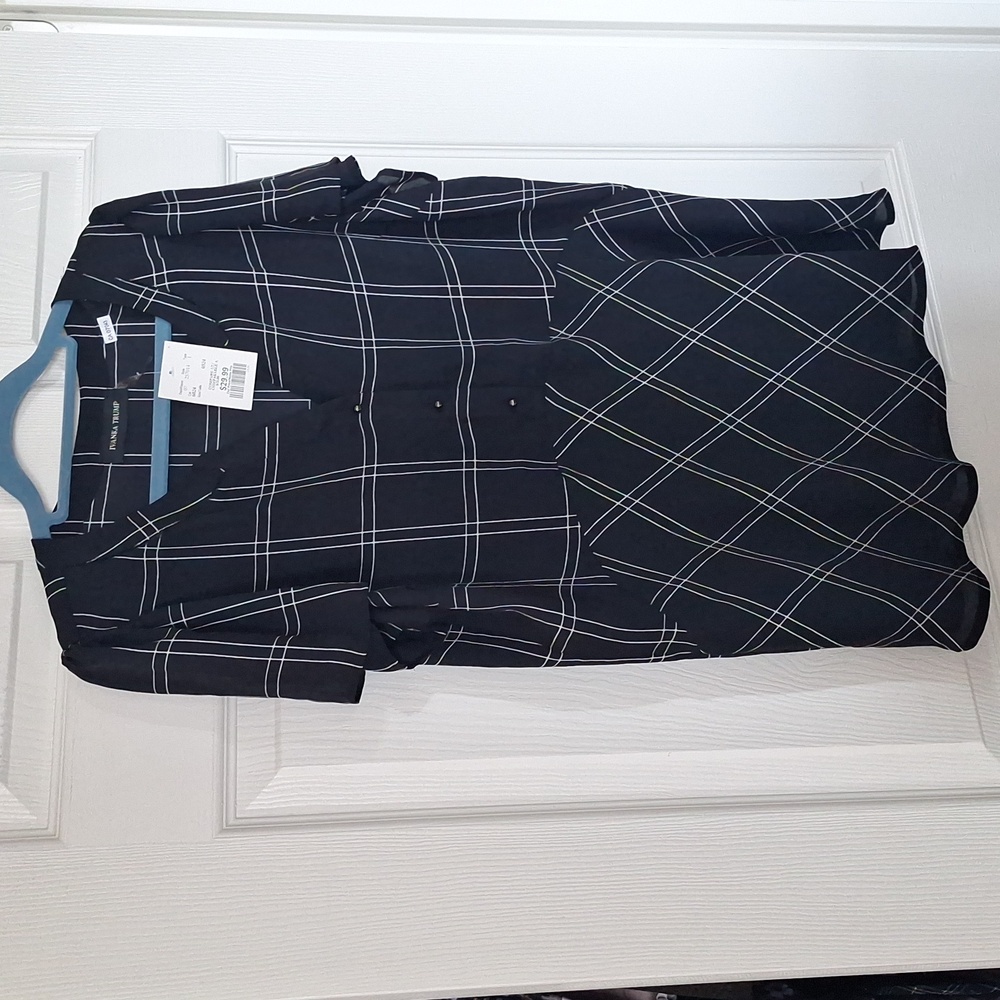 2 for $12: Ivanka Trump Sheer Plaid Top - US L